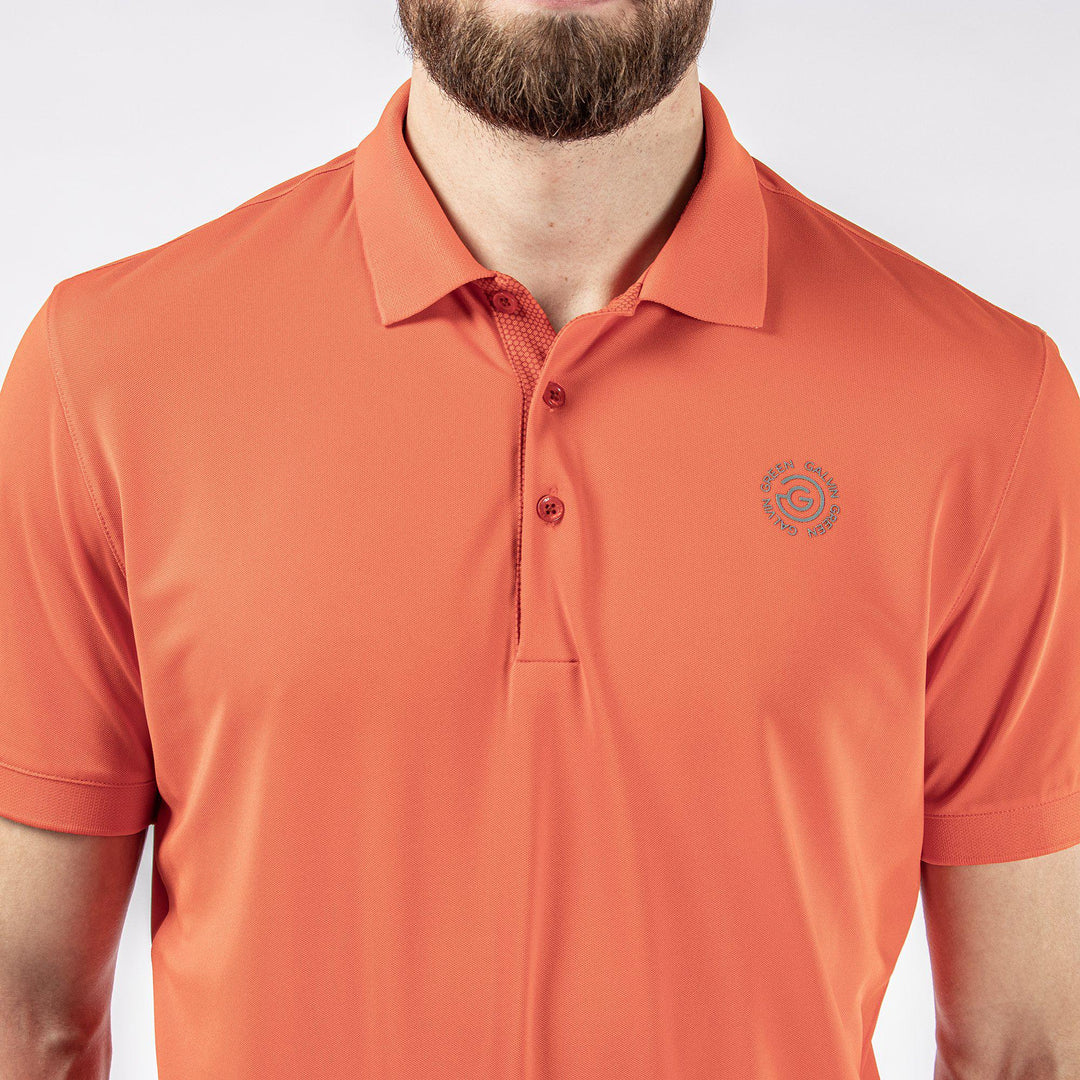 Max Tour is a Breathable short sleeve golf shirt for Men in the color Orange(4)