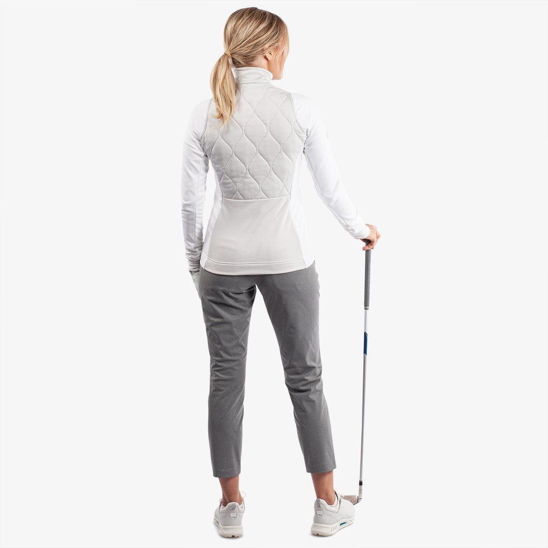 Darlena is a Insulating golf mid layer for Women in the color Cool Grey/White(8)