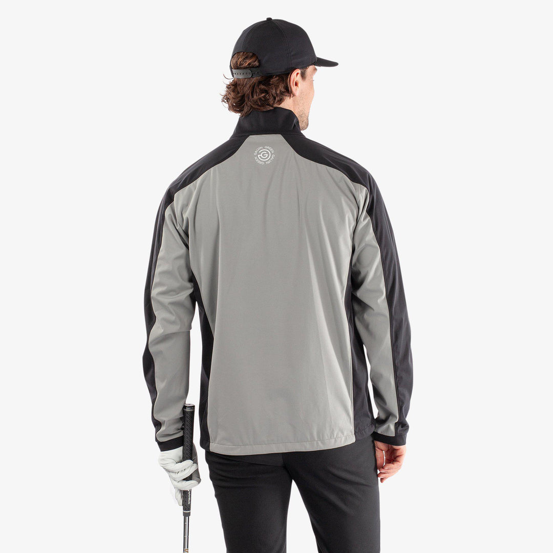 Lawrence is a Windproof and water repellent golf jacket for Men in the color Sharkskin/Black/Sunny Lime(4)