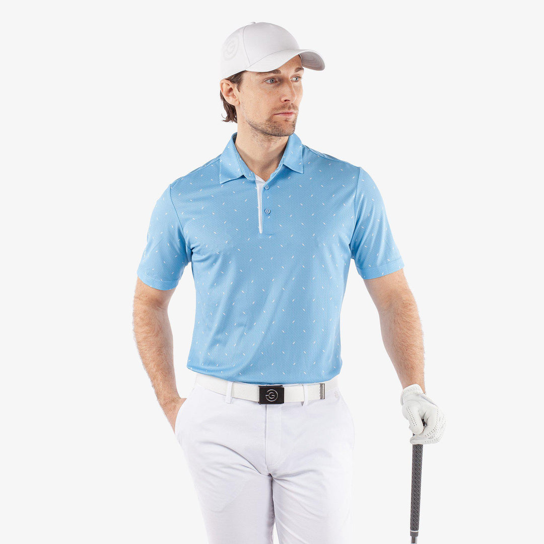 Miklos is a Breathable short sleeve golf shirt for Men in the color Alaskan Blue(1)