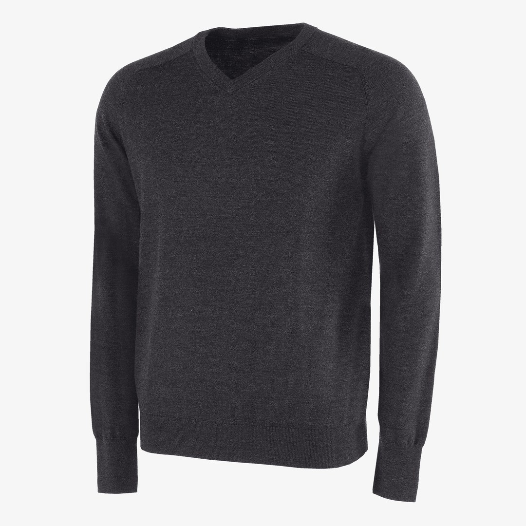 Carl is a Merino golf sweater for Men in the color Black Melange(0)