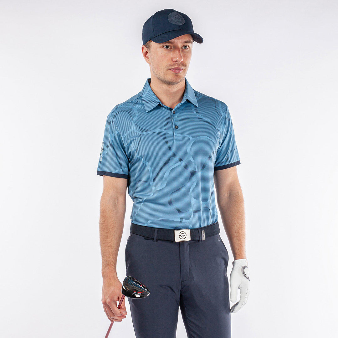 Markos is a Breathable short sleeve golf shirt for Men in the color Ensign Blue/Navy(1)