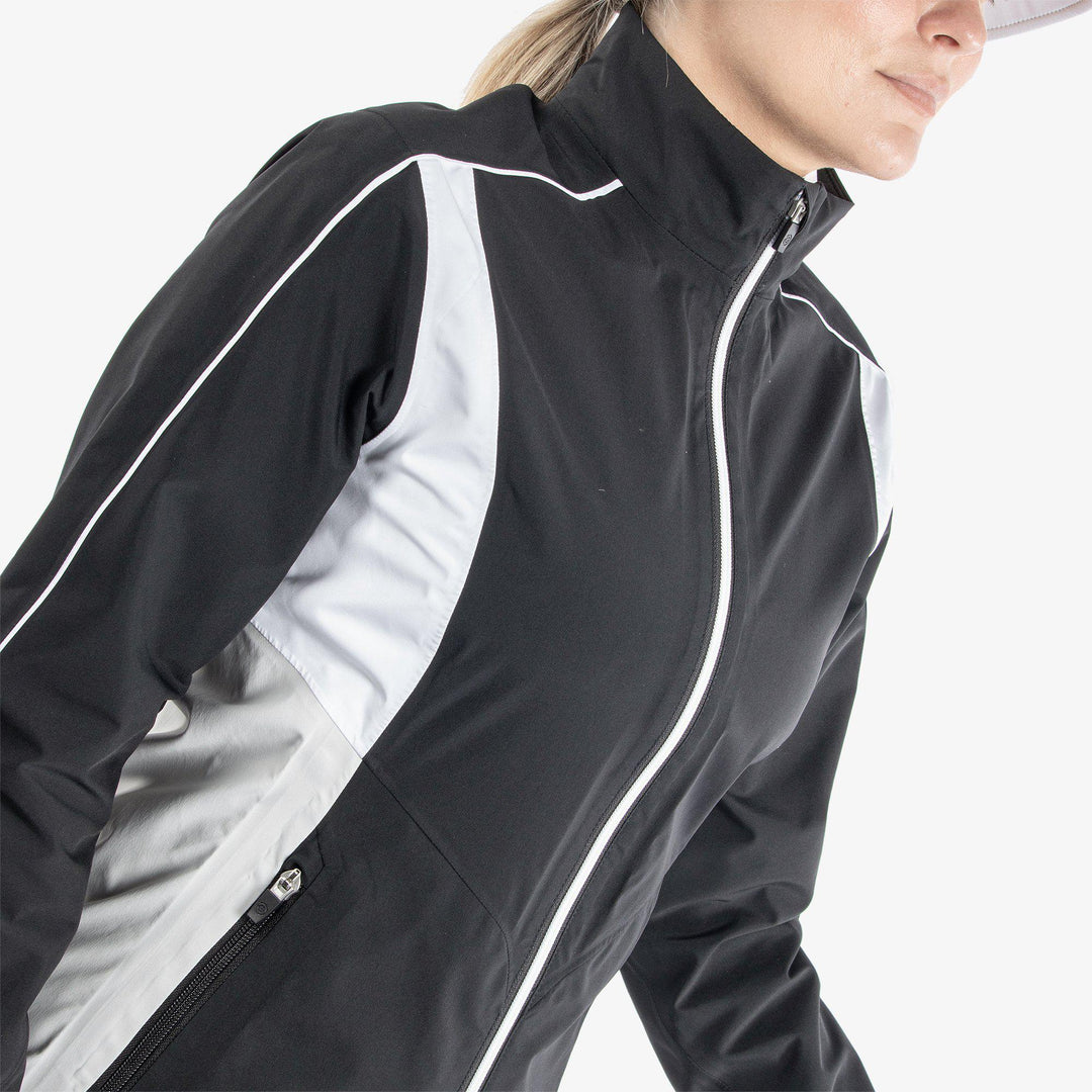 Ally is a Waterproof Jacket for Women in the color Black/Cool Grey/White(5)