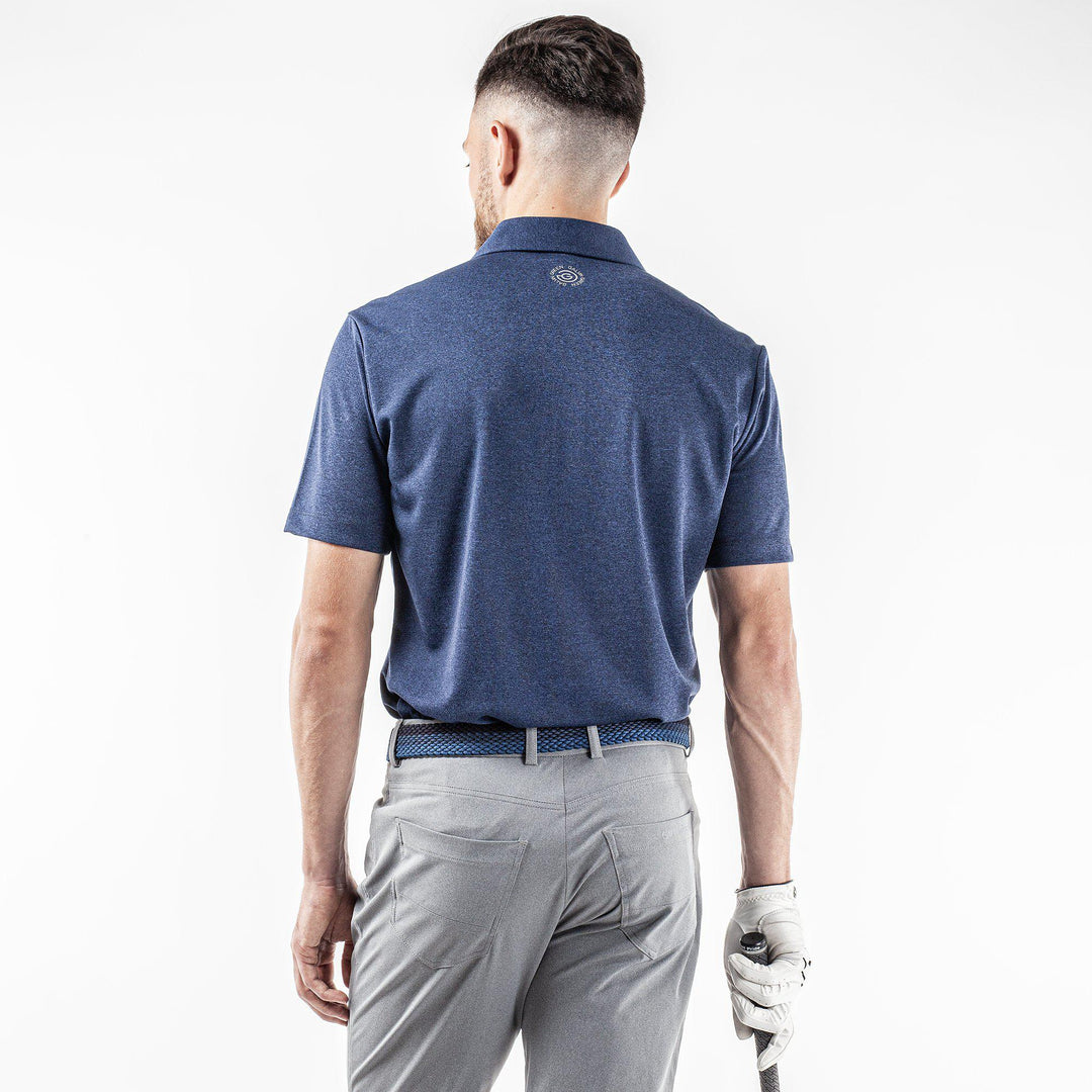 Marv is a Breathable short sleeve golf shirt for Men in the color Navy melange(5)