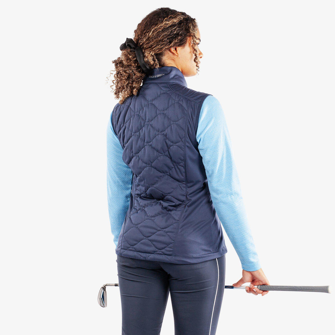 Lucille is a Windproof and water repellent golf vest for Women in the color Navy(5)