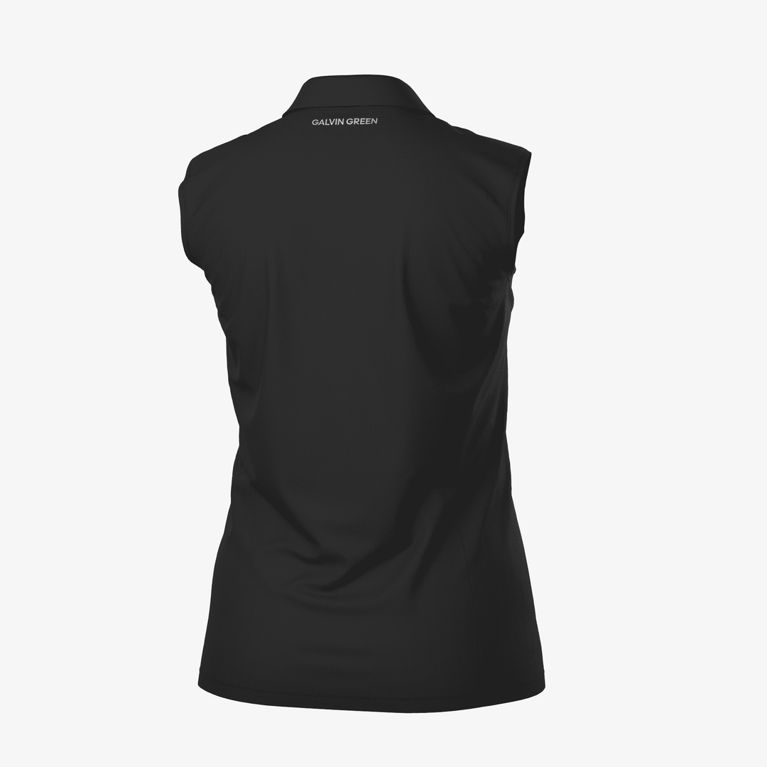 Meg is a Breathable short sleeve golf shirt for Women in the color Black/White(9)