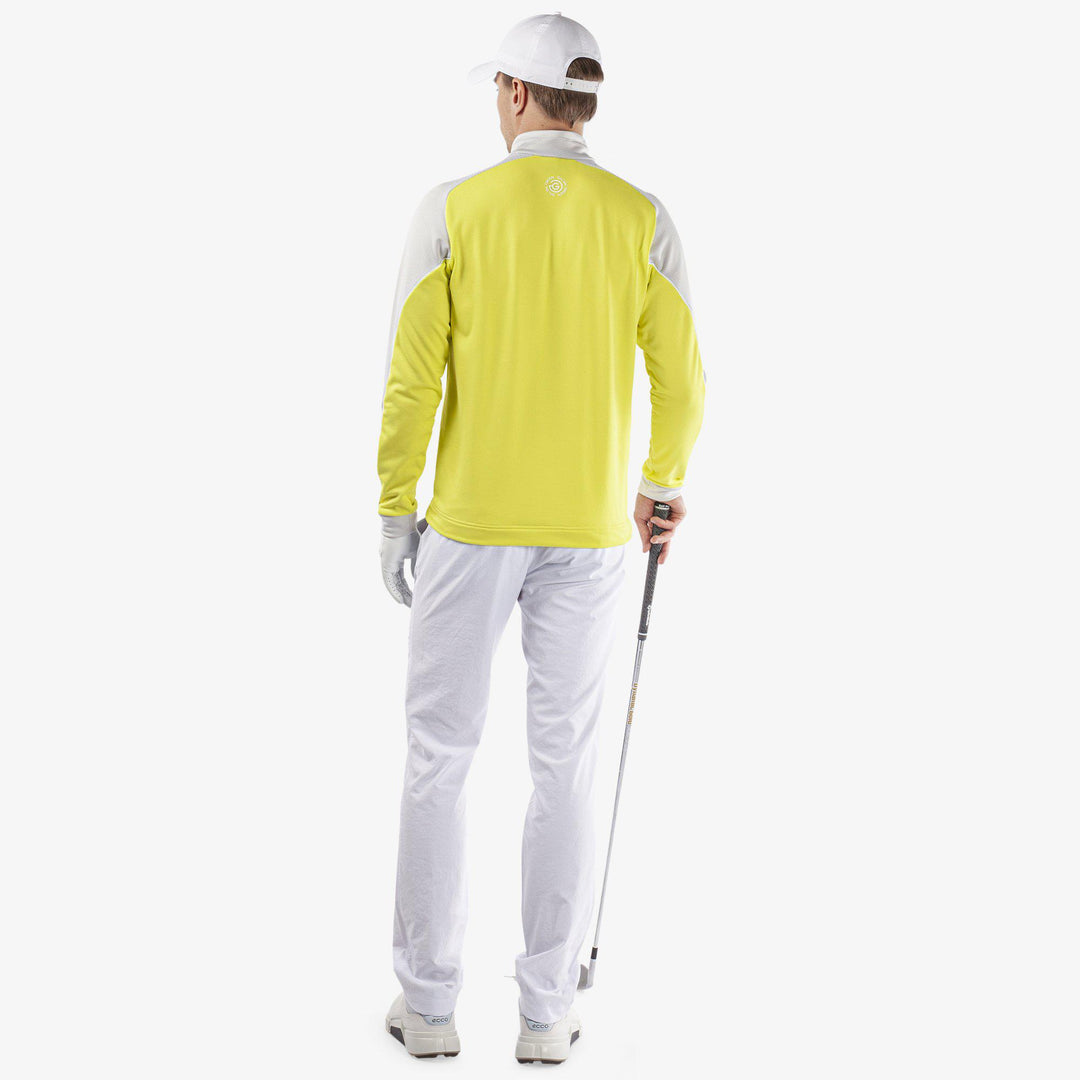 Daxton is a Insulating golf mid layer for Men in the color Sunny Lime/Cool Grey/White(8)