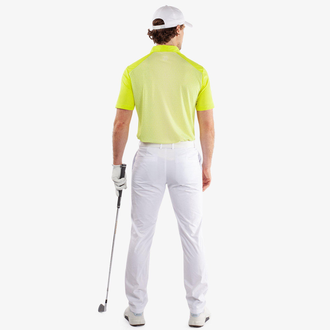 Mile is a Breathable short sleeve golf shirt for Men in the color Sunny Lime/White(6)