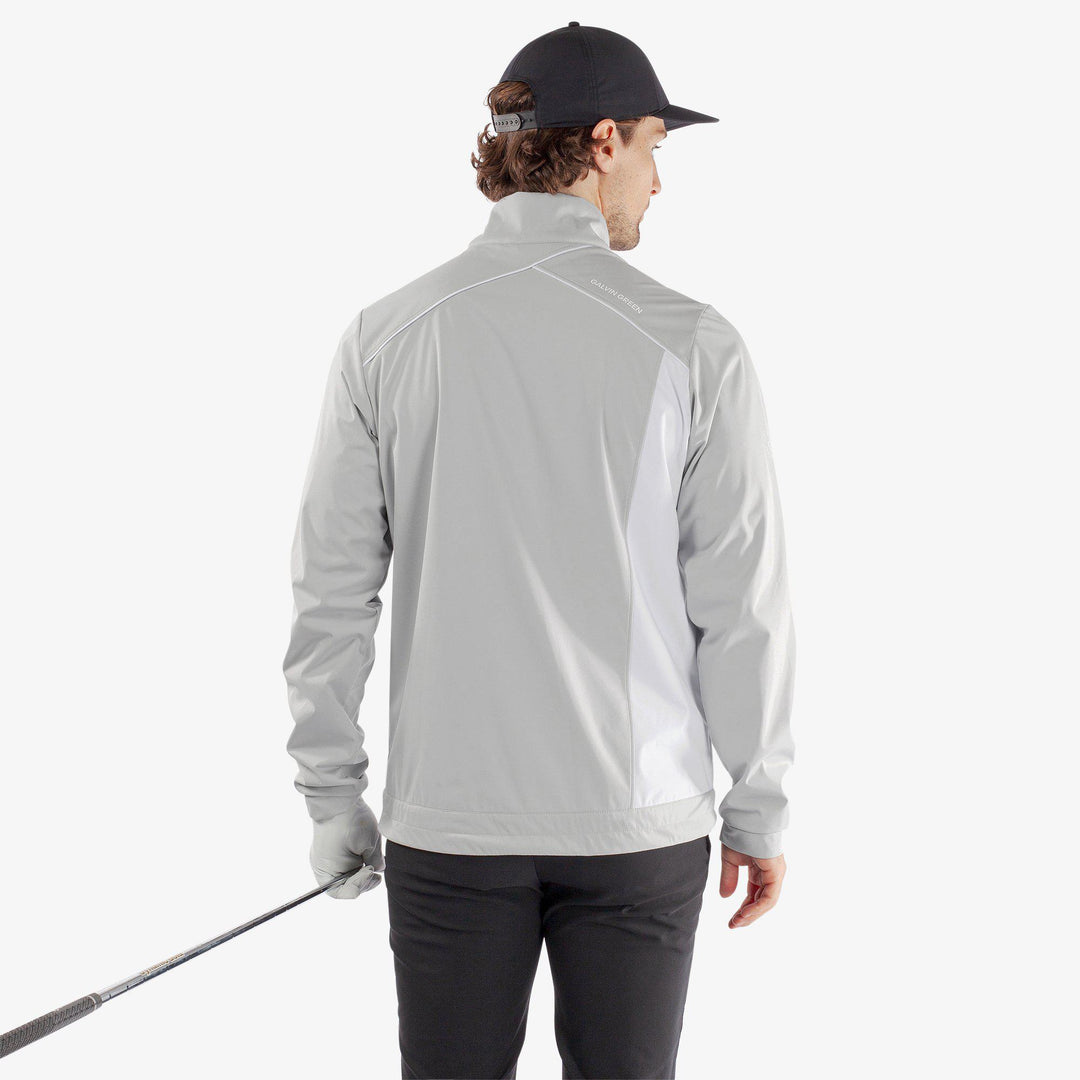 Lucien is a Windproof and water repellent golf jacket for Men in the color Cool Grey/White(5)