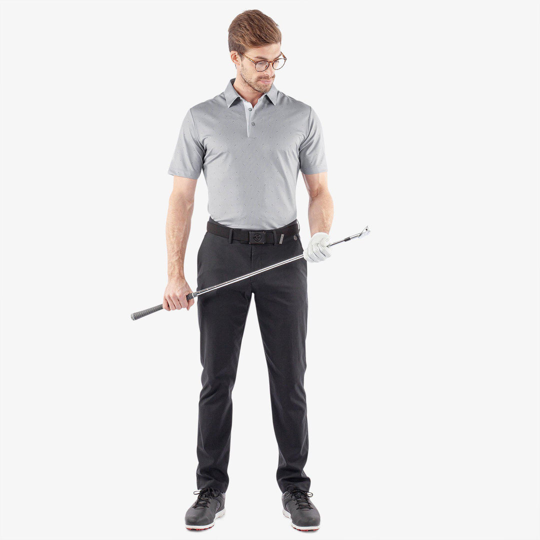 Miklos is a Breathable short sleeve golf shirt for Men in the color Sharkskin(2)