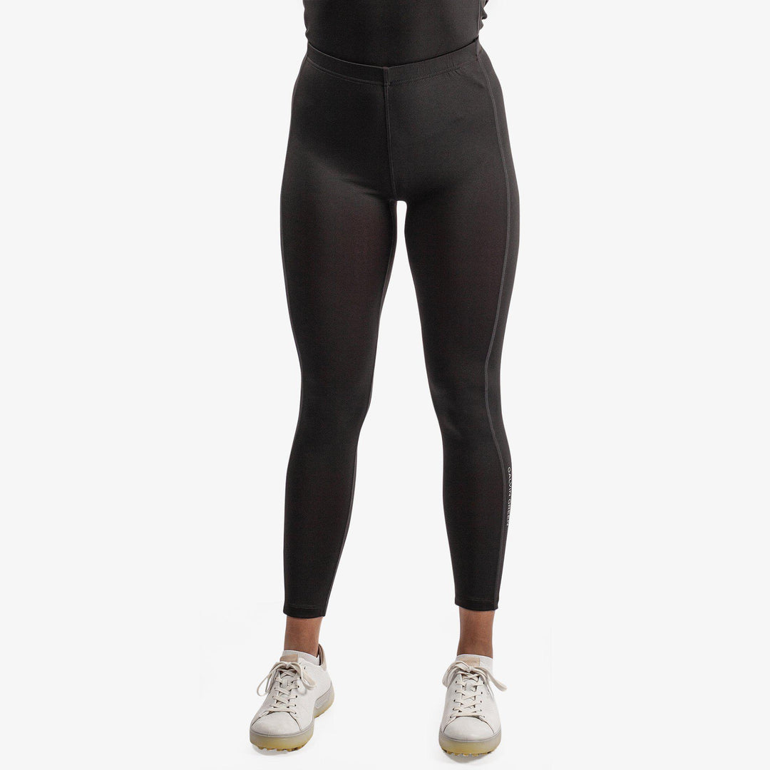 Ebba is a Thermal base layer golf leggings for Women in the color Black/Red(1)