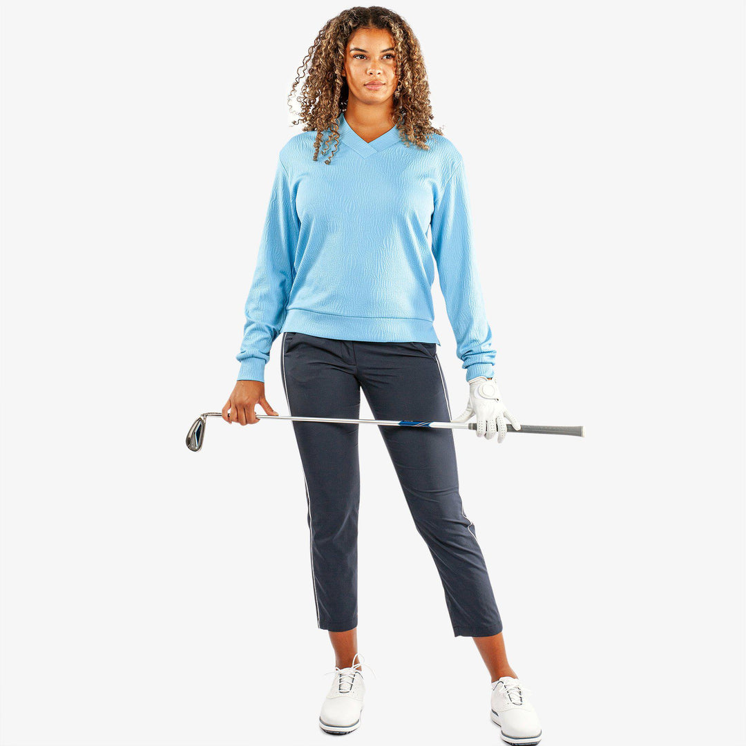 Donya is a Insulating golf mid layer for Women in the color Alaskan Blue(2)