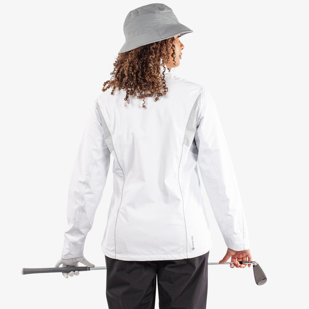 Ally is a Waterproof Jacket for Women in the color White/Cool Grey(6)