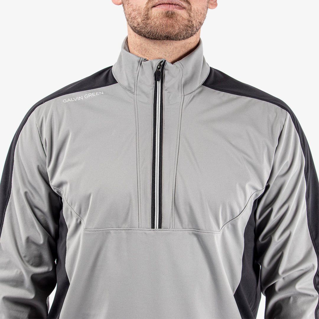 Lawrence is a Windproof and water repellent golf jacket for Men in the color Sharkskin/Black(4)