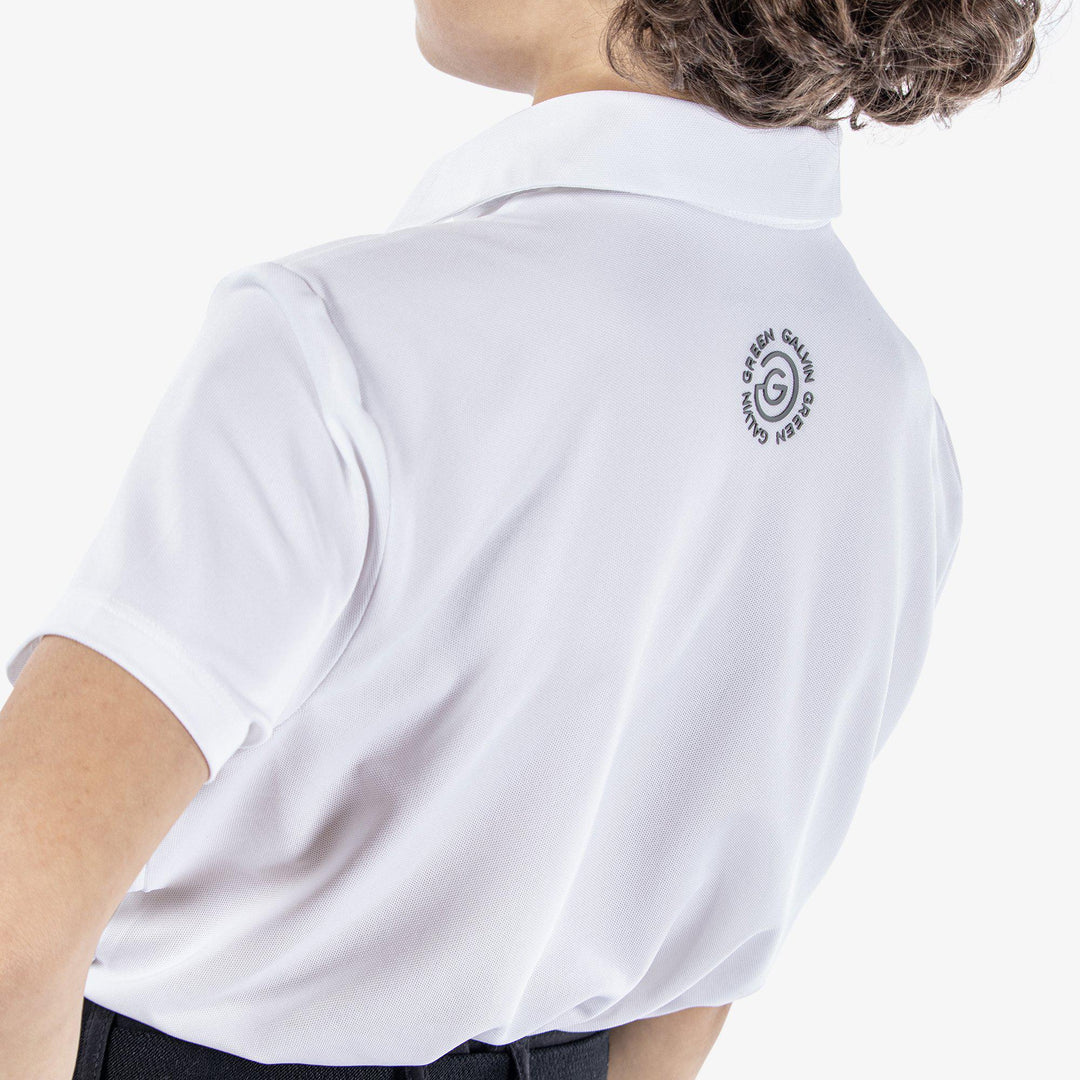 Rylan is a Breathable short sleeve golf shirt for Juniors in the color White(6)