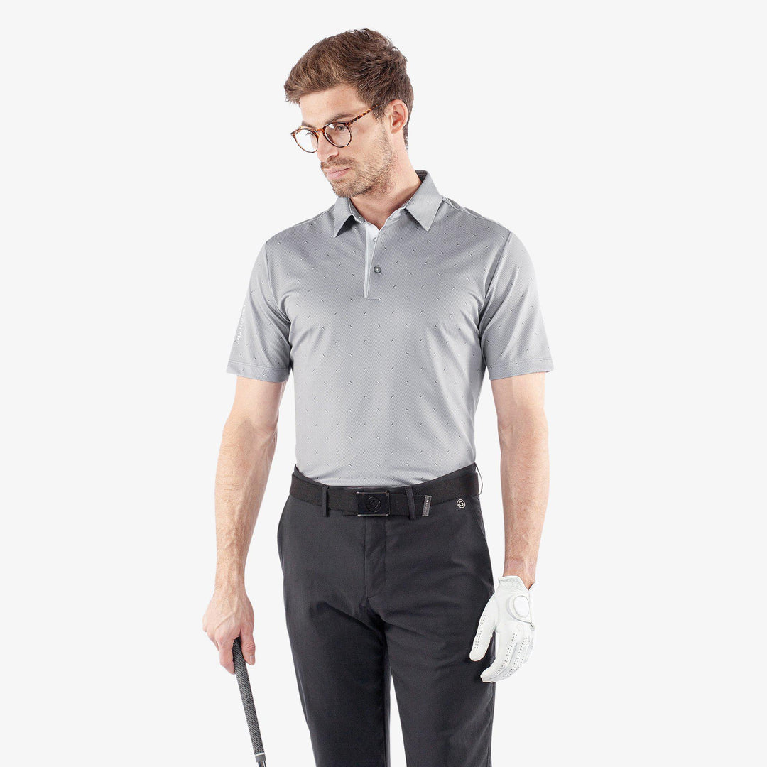 Miklos is a Breathable short sleeve golf shirt for Men in the color Sharkskin(1)