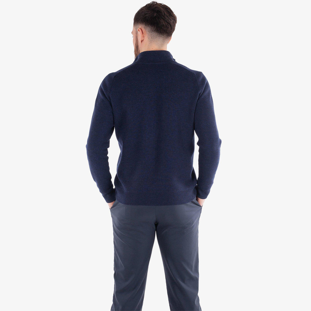 Chester is a Merino golf sweater for Men in the color Navy melange(6)