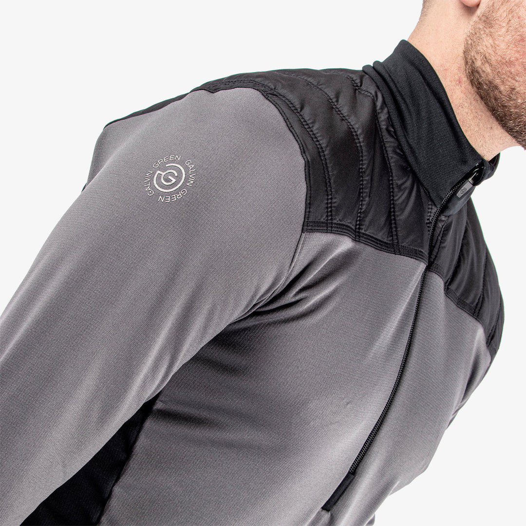 Durante is a Insulating golf mid layer for Men in the color Forged Iron/Black (3)