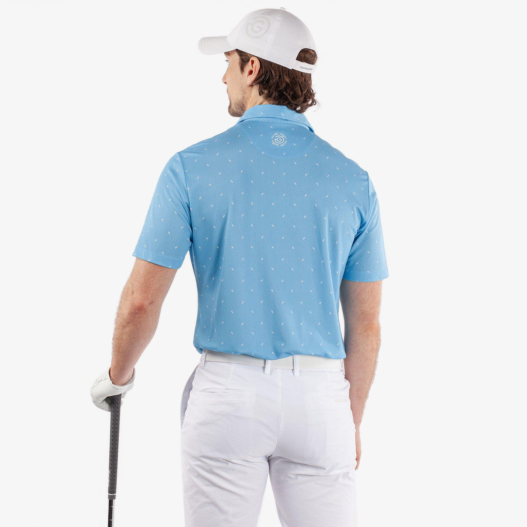 Miklos is a Breathable short sleeve golf shirt for Men in the color Alaskan Blue(4)