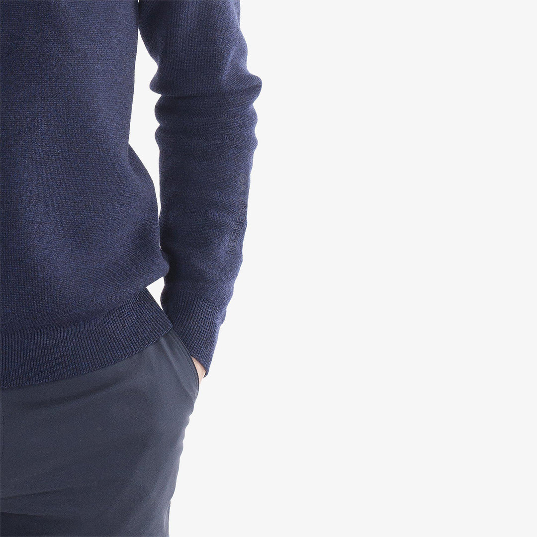 Chester is a Merino golf sweater for Men in the color Navy melange(3)