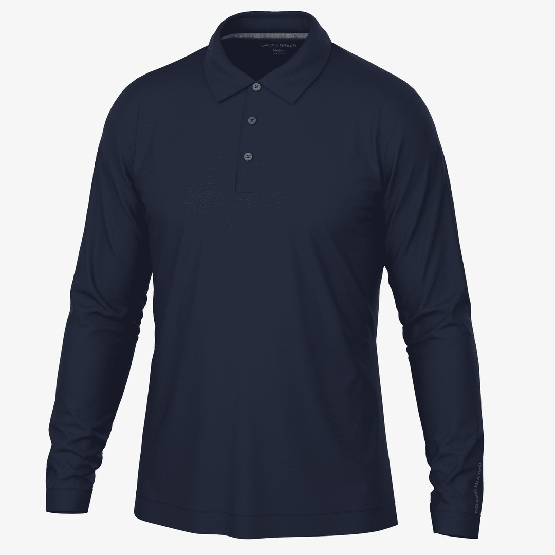 Michael is a Breathable long sleeve golf shirt for Men in the color Navy(0)