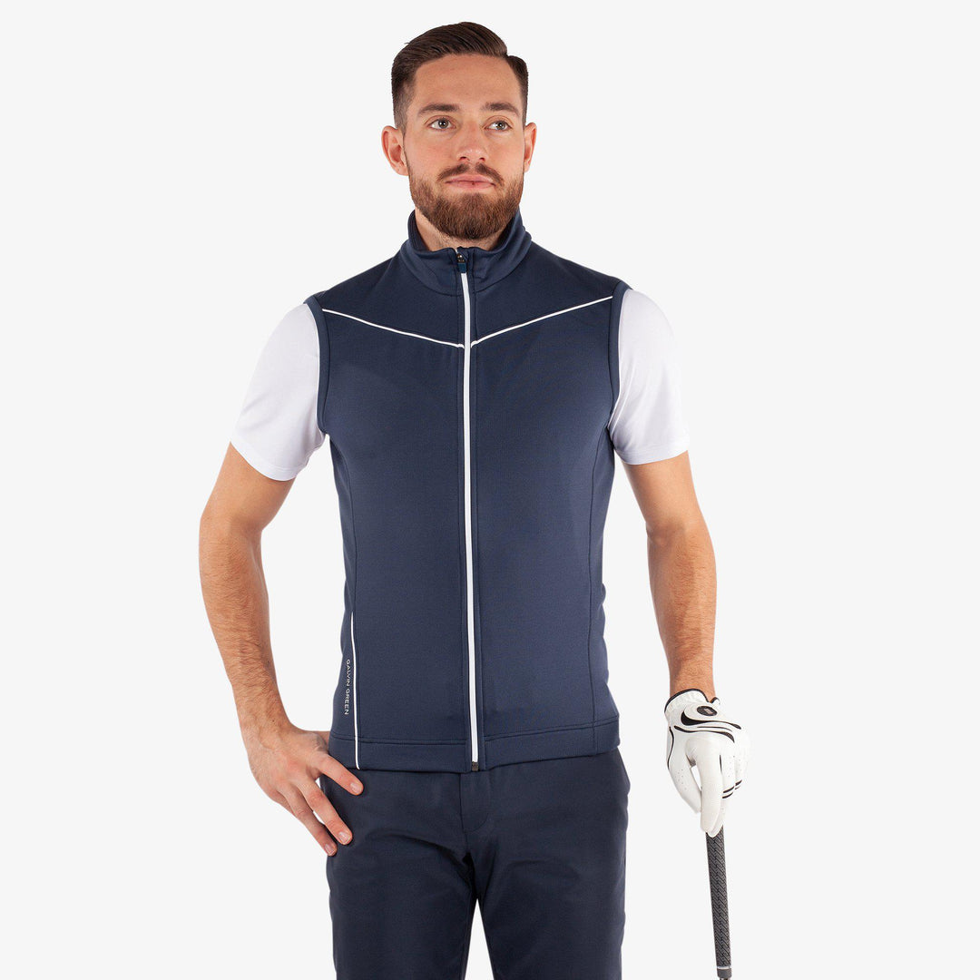 Davon is a Insulating golf vest for Men in the color Navy/White(1)