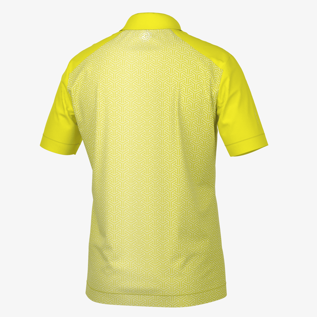 Mile is a Breathable short sleeve golf shirt for Men in the color Sunny Lime/White(7)