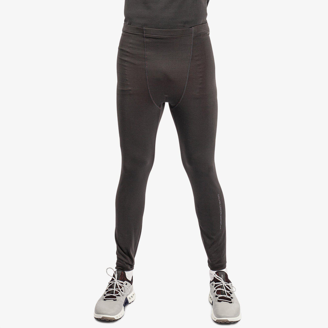 Elof is a Thermal base layer golf leggings for Men in the color Black/Red(2)