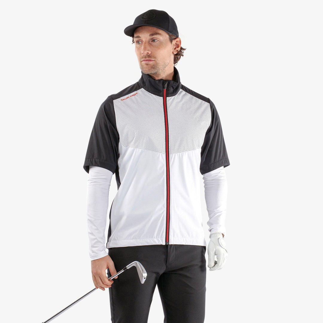 Livingston is a Windproof and water repellent golf jacket for Men in the color White/Black/Red(1)