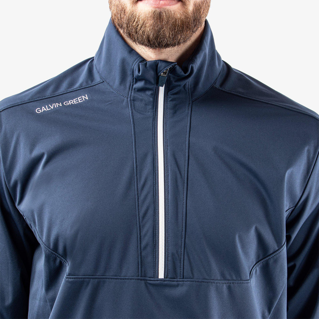 Lawrence is a Windproof and water repellent golf jacket for Men in the color Navy/White(3)