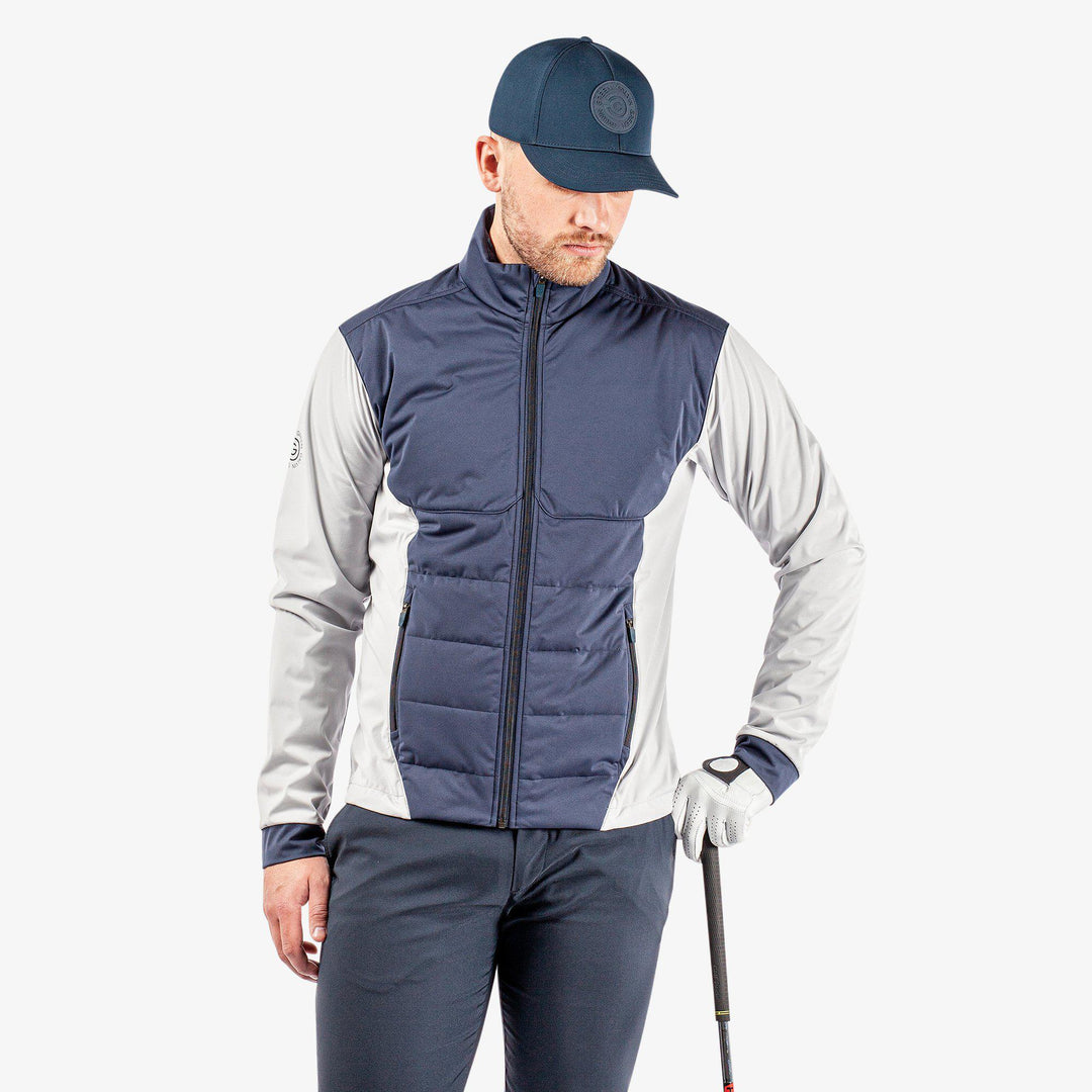 Leonard is a Windproof and water repellent jacket for  in the color Navy/Cool Grey(1)