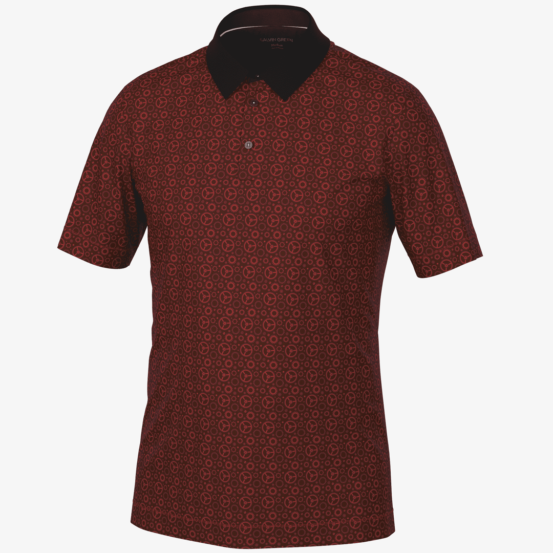 Miracle is a Breathable short sleeve golf shirt for Men in the color Red/Black(0)