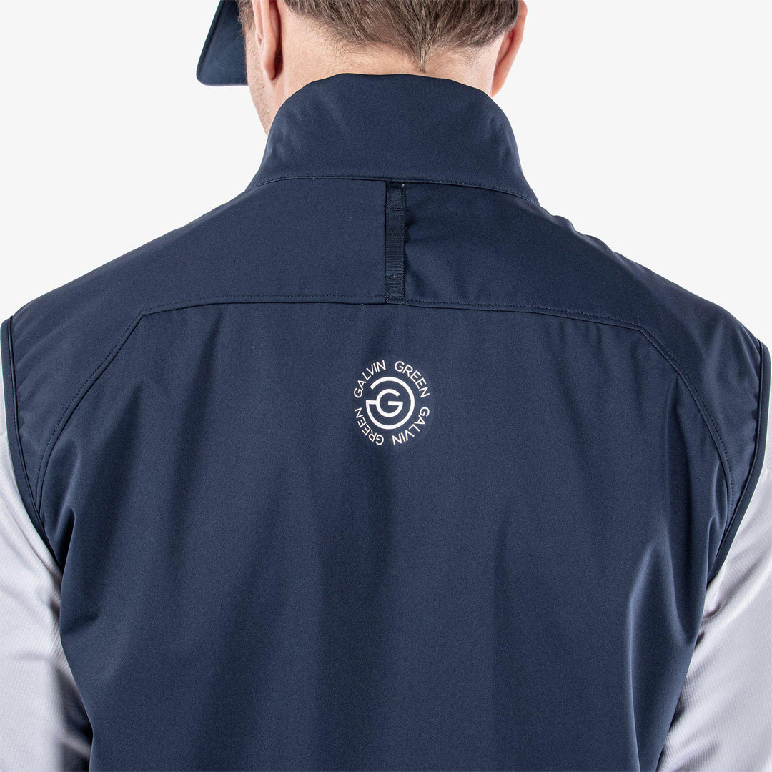 Lathan is a Windproof and water repellent golf vest for Men in the color Navy/White(8)