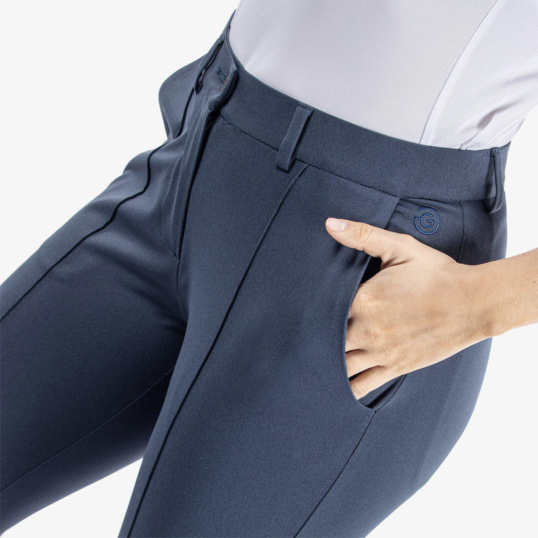 Nora is a Breathable golf pants for Women in the color Navy melange(3)