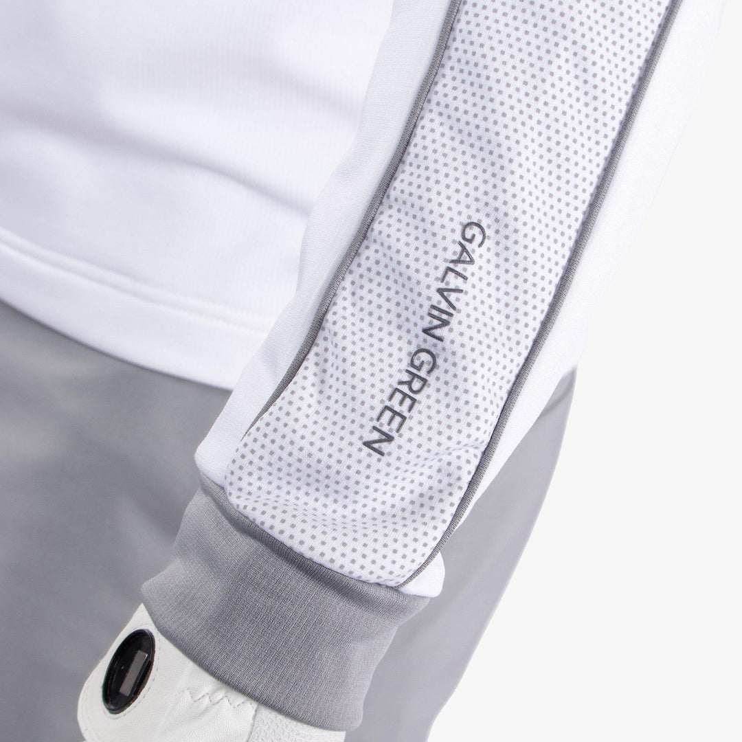 Daxton is a Insulating golf mid layer for Men in the color White/Cool Grey/Sharkskin(4)