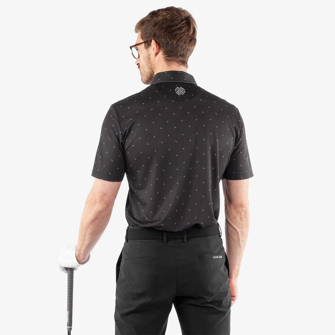 Miklos is a Breathable short sleeve golf shirt for Men in the color Black(4)