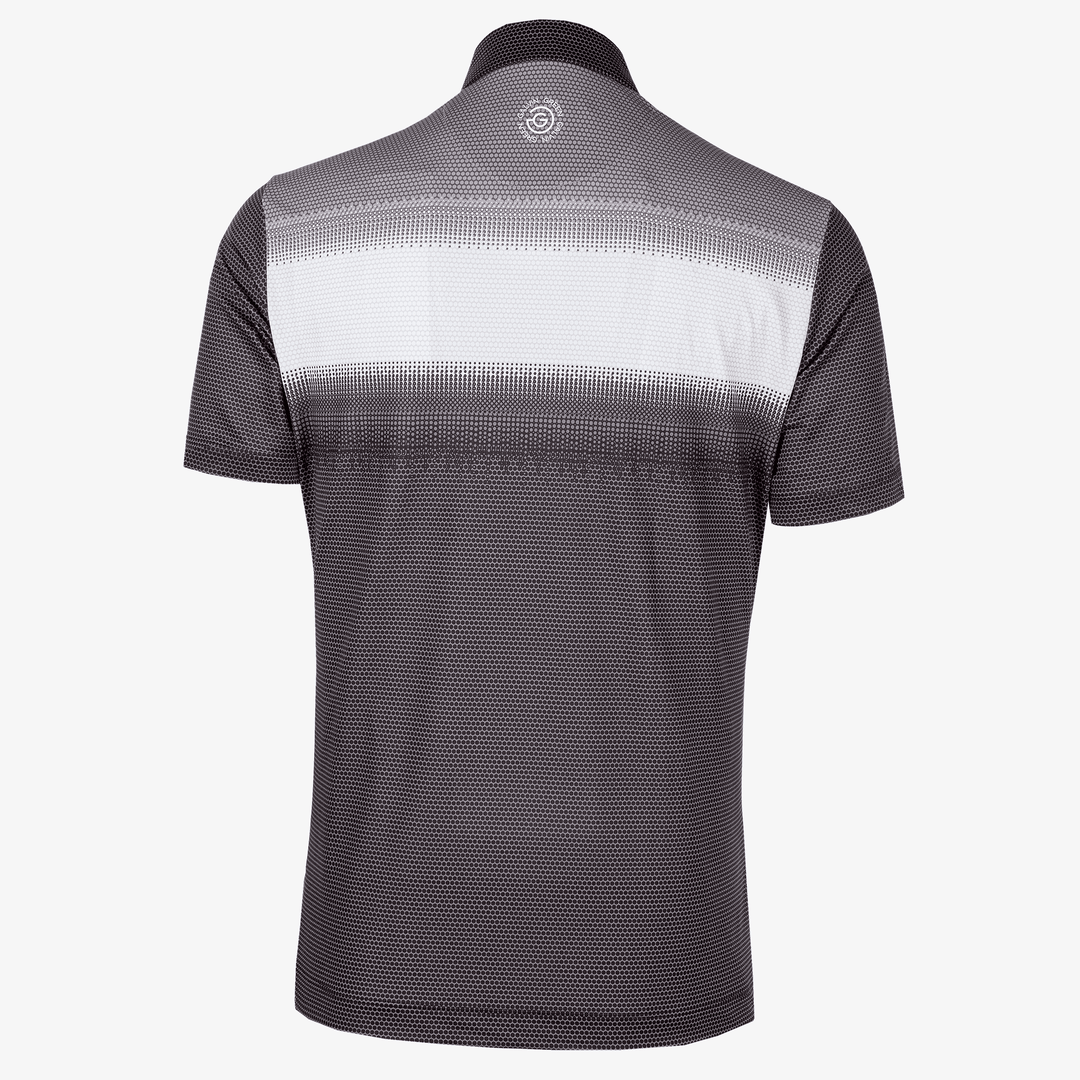 Mo is a Breathable short sleeve golf shirt for Men in the color Black/White/Sharkskin(9)