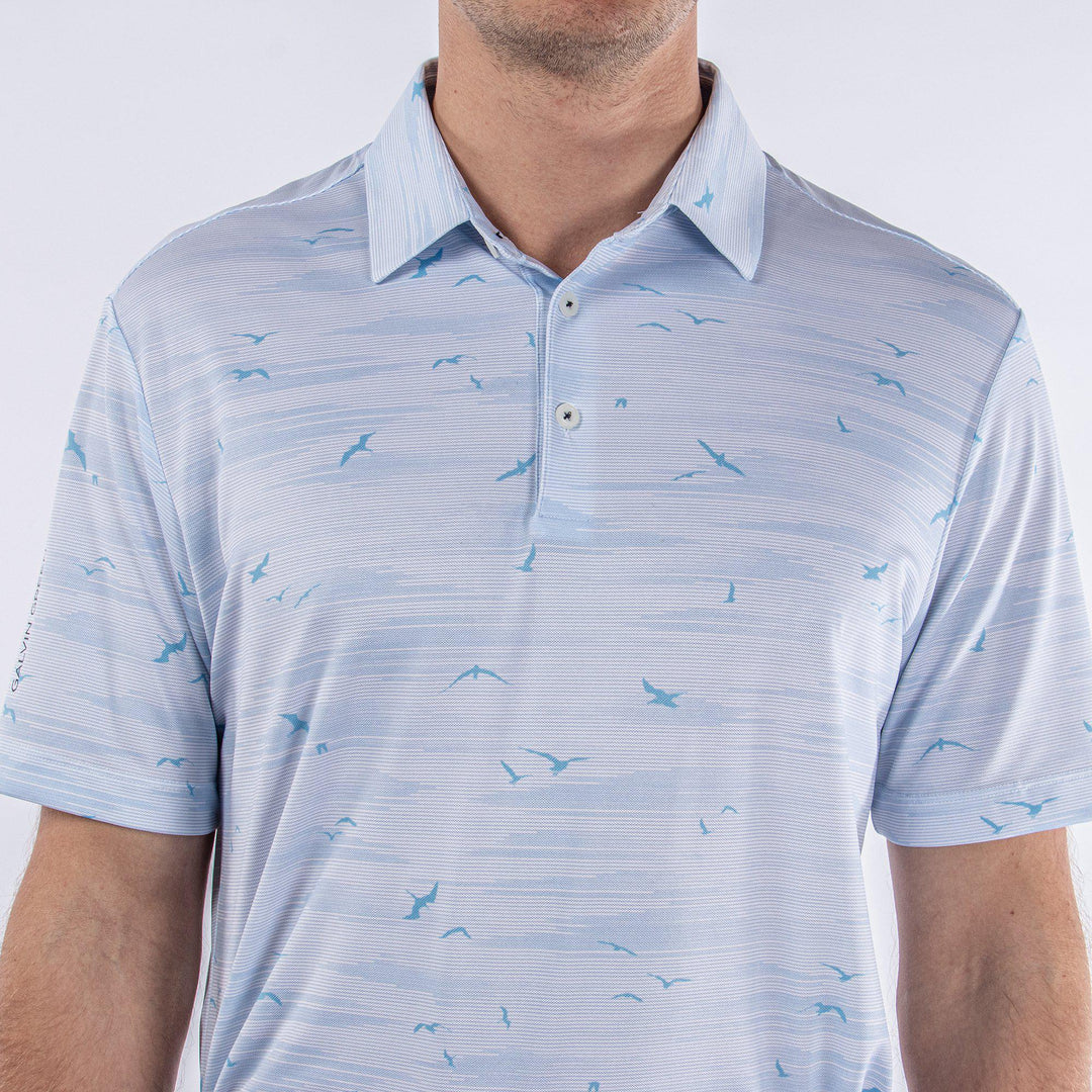 Marin is a Breathable short sleeve golf shirt for Men in the color Light Blue(4)