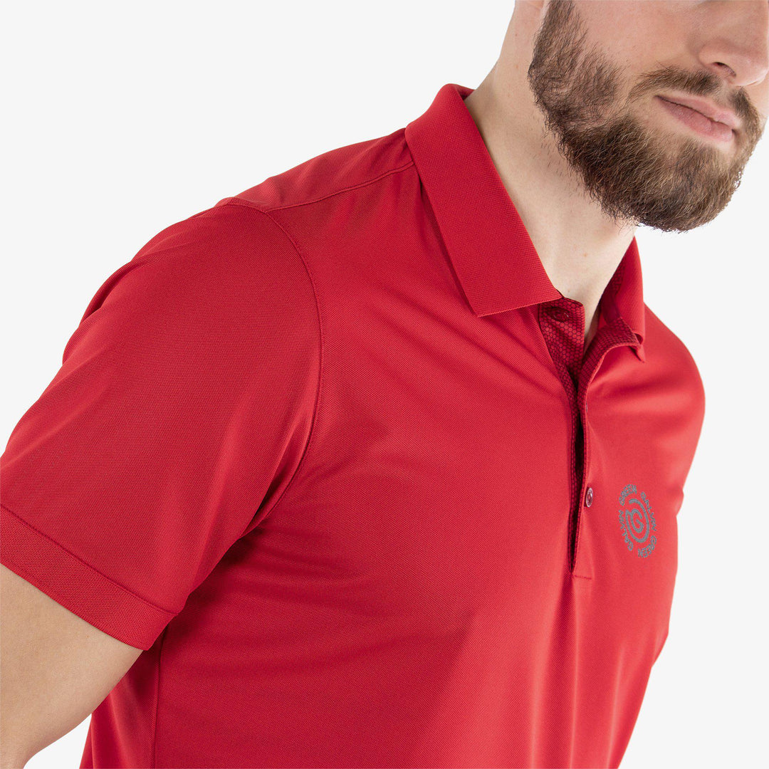 Max Tour is a Breathable short sleeve golf shirt for Men in the color Red(3)