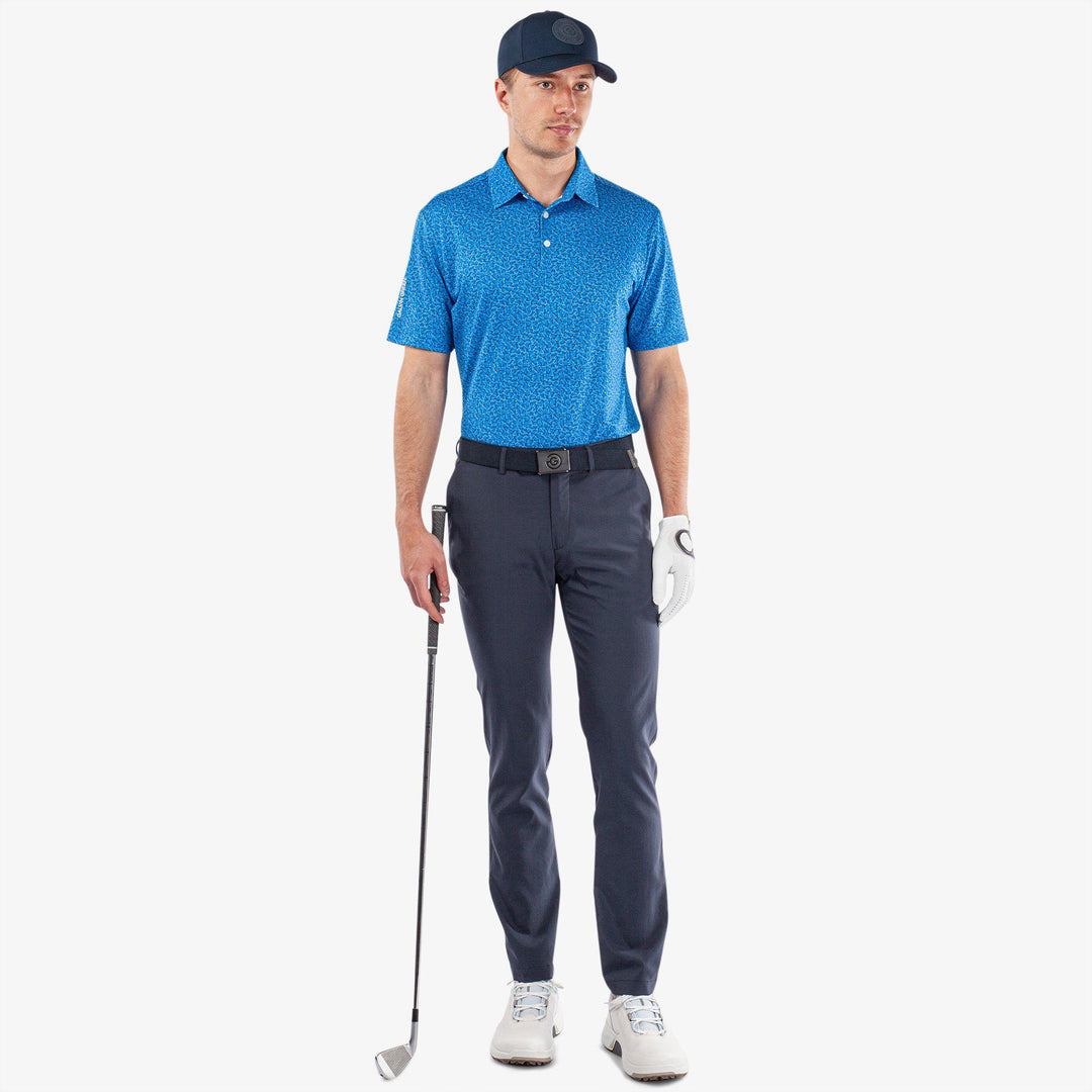 Mani is a Breathable short sleeve golf shirt for Men in the color Blue(2)