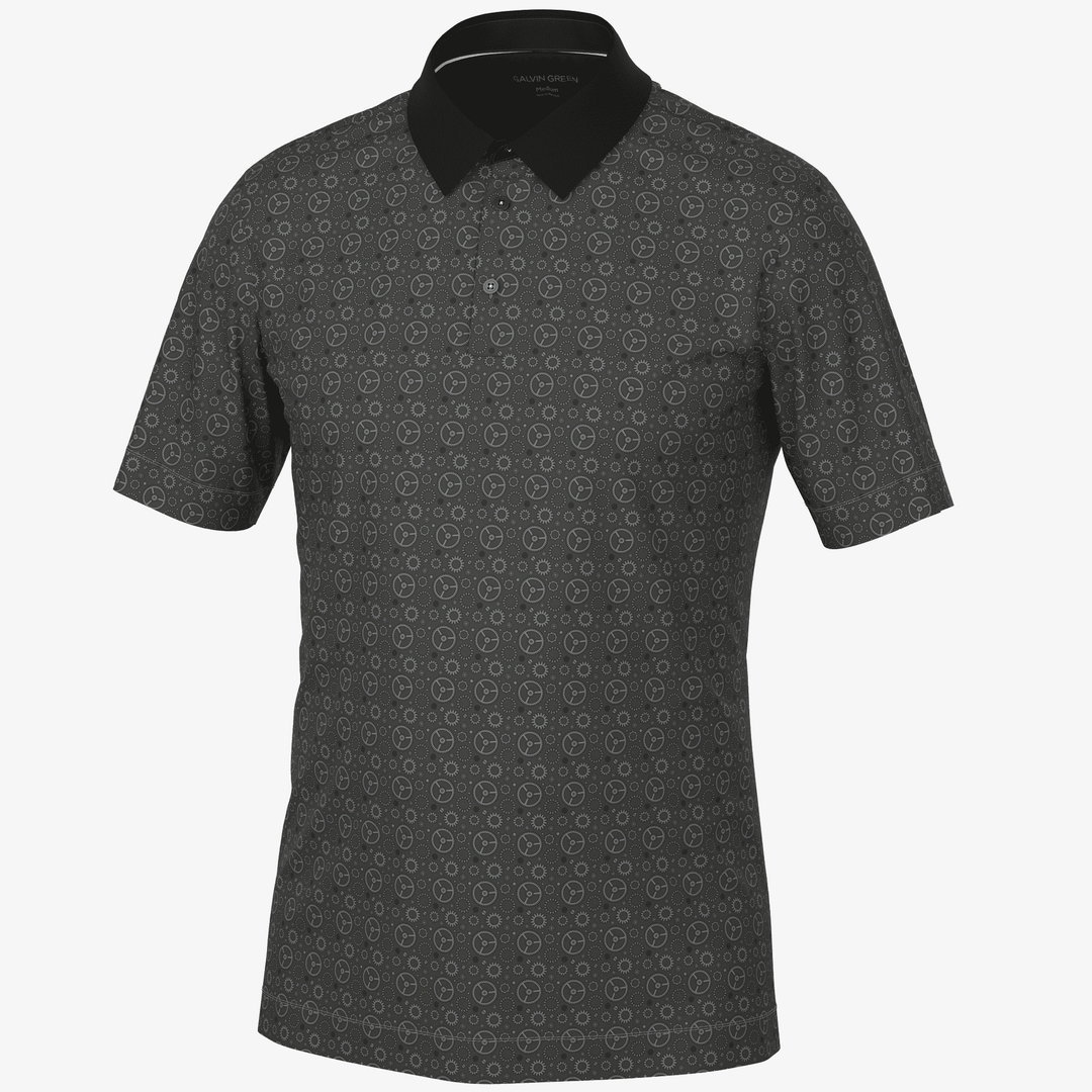 Miracle is a Breathable short sleeve golf shirt for Men in the color Sharkskin/Black(0)