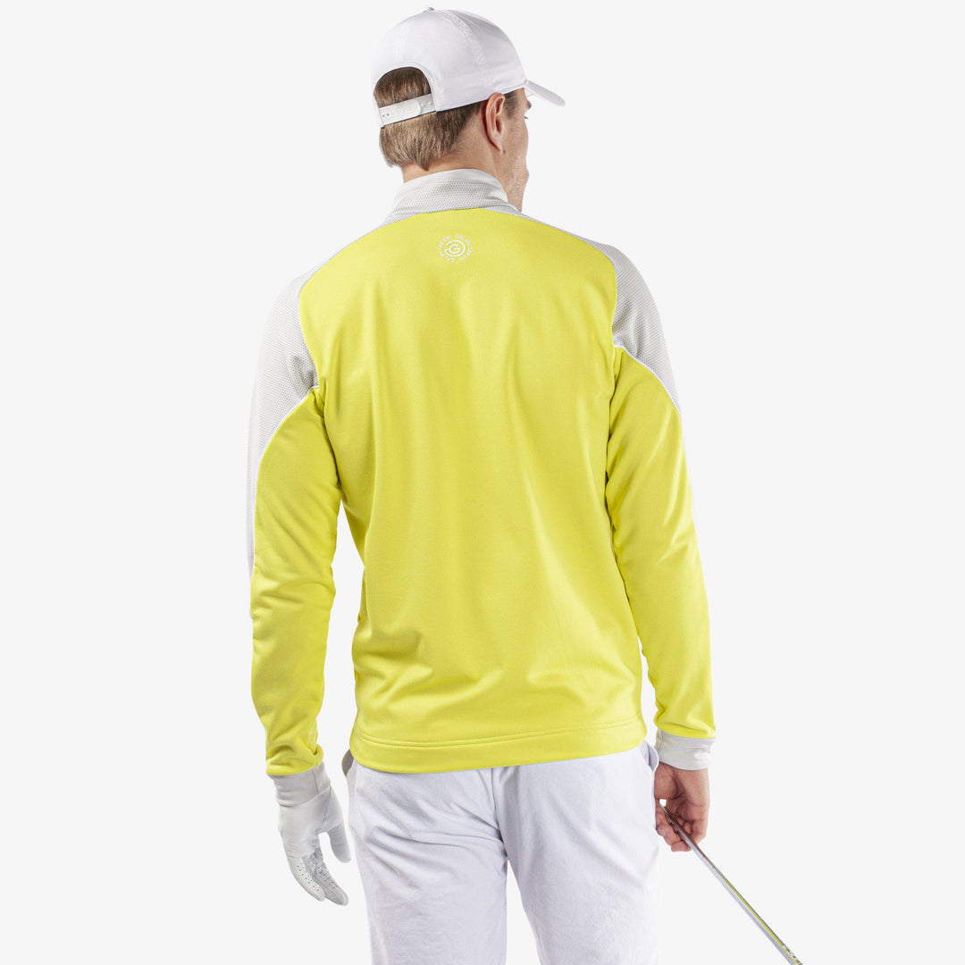 Daxton is a Insulating golf mid layer for Men in the color Sunny Lime/Cool Grey/White(6)