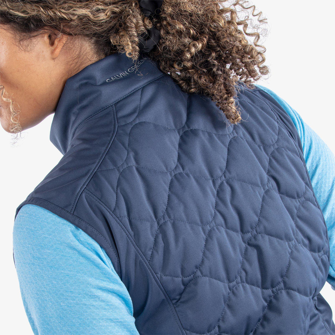 Lucille is a Windproof and water repellent golf vest for Women in the color Navy(6)