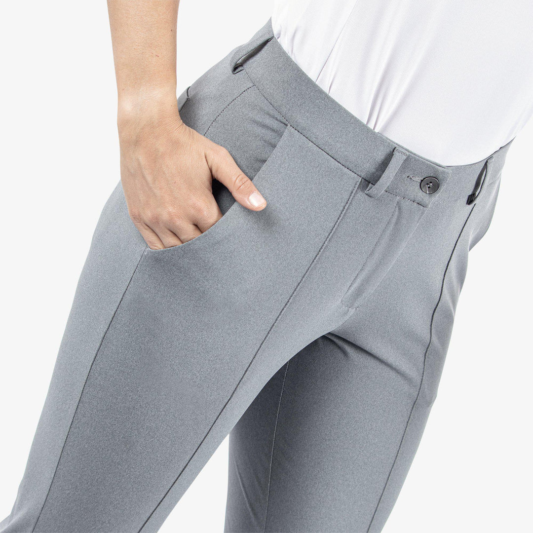 Nora is a Breathable golf pants for Women in the color Grey melange(3)