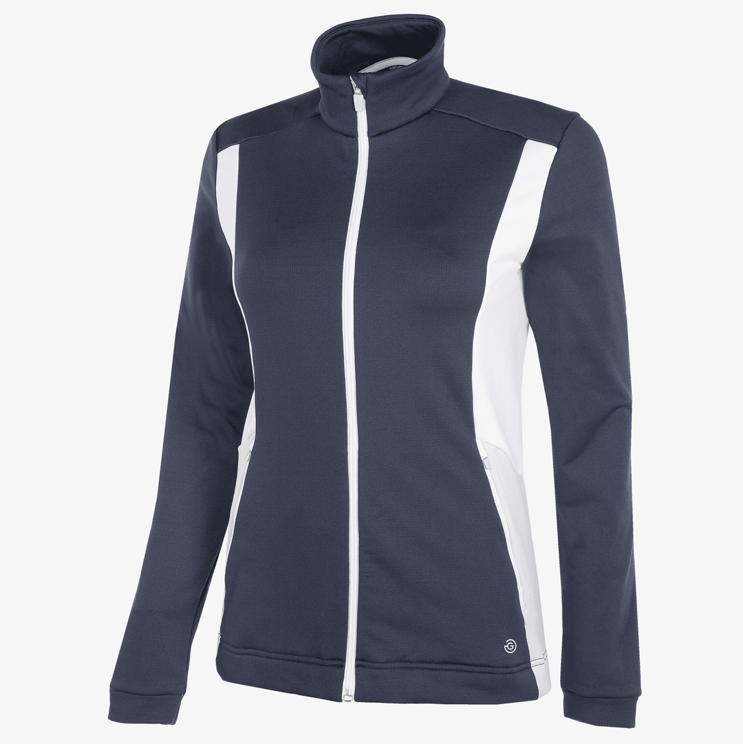 Donella is a Insulating golf mid layer for Women in the color Navy/White/Cool Grey(0)