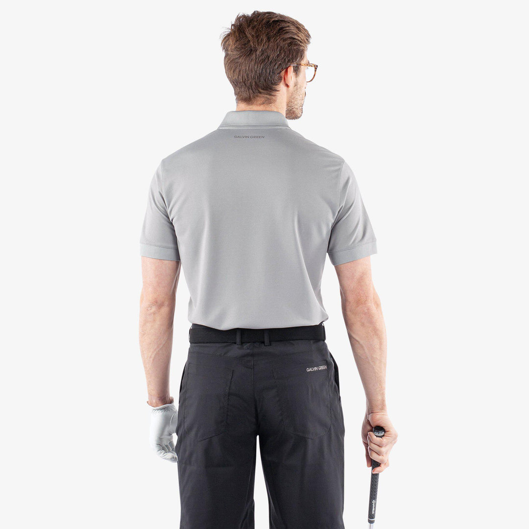 Maximilian is a Breathable short sleeve golf shirt for Men in the color Sharkskin(4)