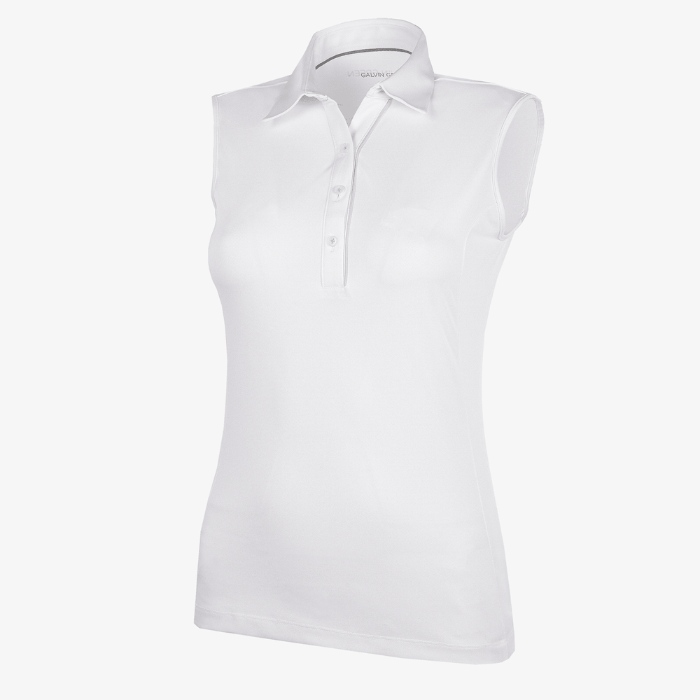 Meg is a Breathable short sleeve golf shirt for Women in the color White/Cool Grey(0)