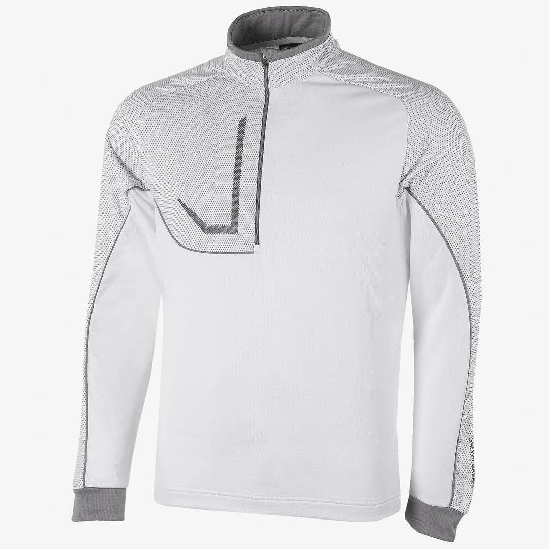 Daxton is a Insulating golf mid layer for Men in the color White/Cool Grey/Sharkskin(0)