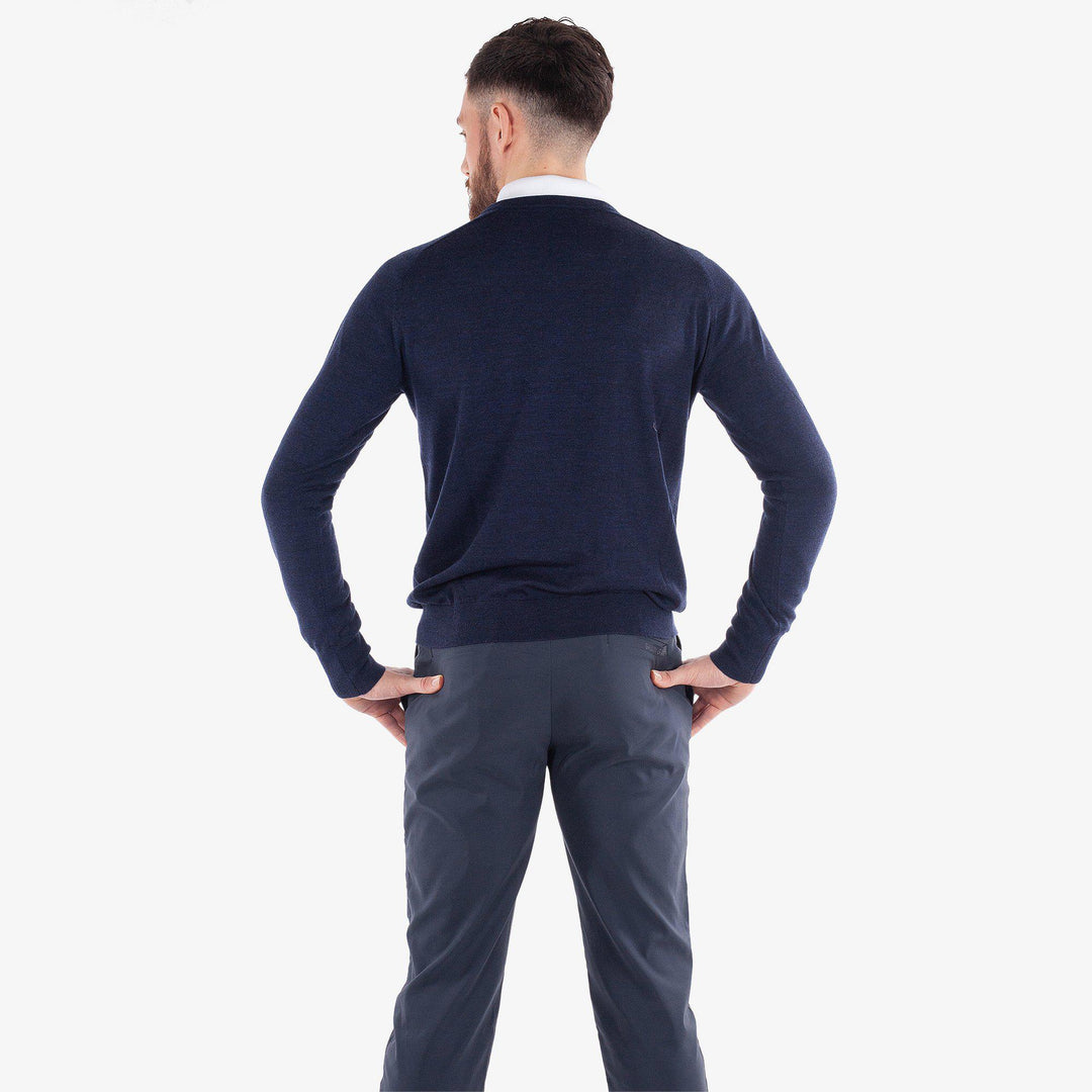 Carl is a Merino golf sweater for Men in the color Navy melange(6)