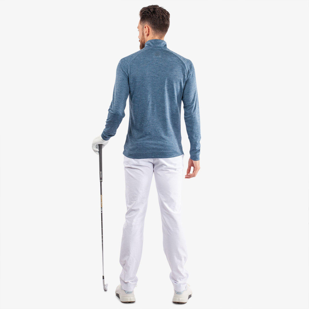 Dion is a Insulating golf mid layer for Men in the color Blue Melange (6)